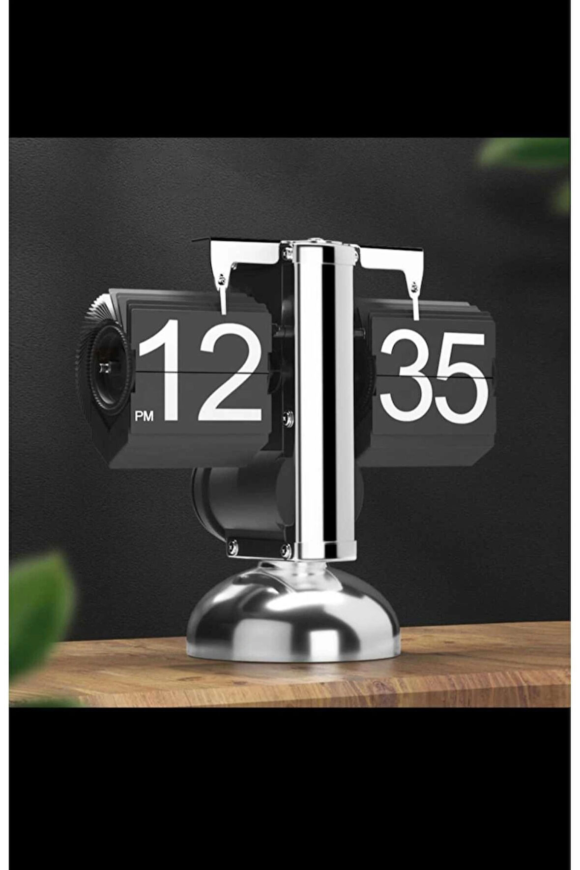 Çelik Sayfa Döner Saat Sayfa Çevirme Masa Saati RetroFlip Otomatik Yaprak Masa Saati