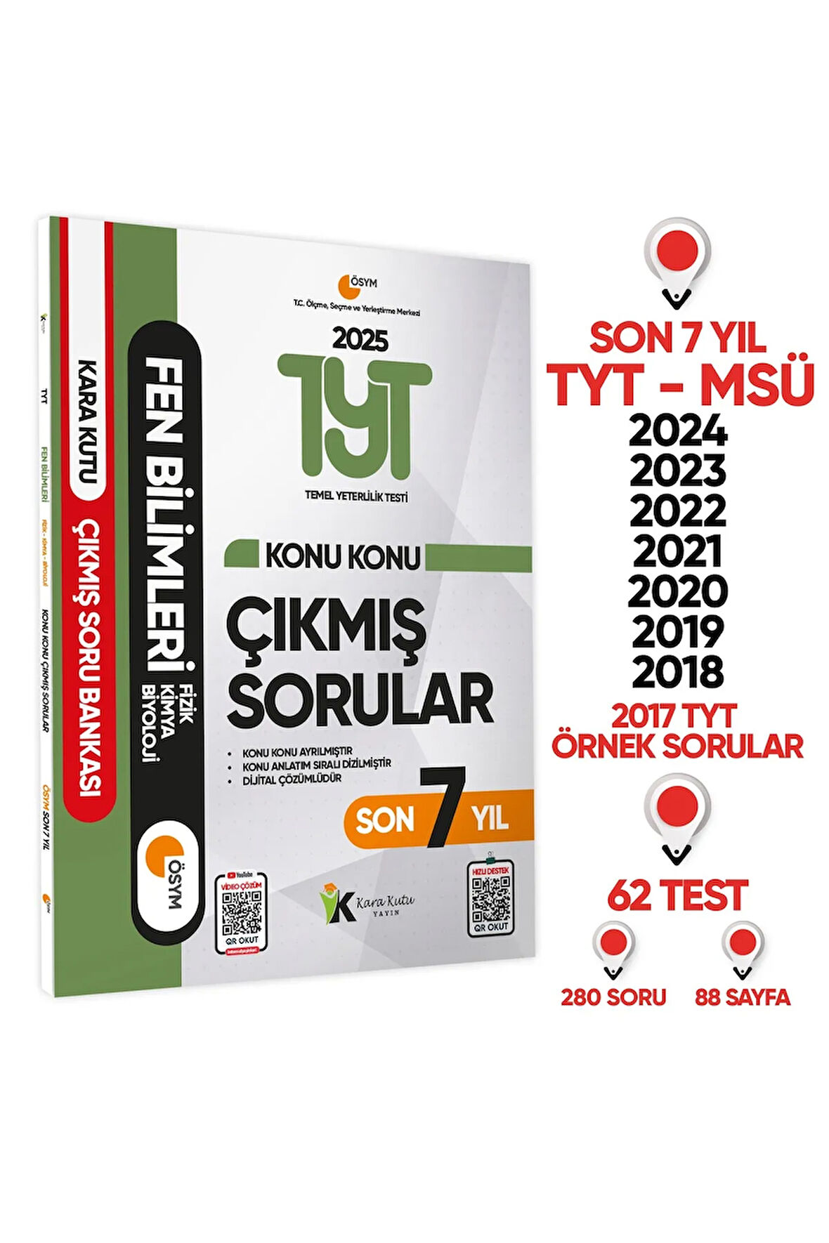 2025 TYT ve AYT FEN Bilimleri Karakutu ÖSYM Çıkmış Soru Bankası 2li Set Çözümlü Konu Konu Son 7 Yıl