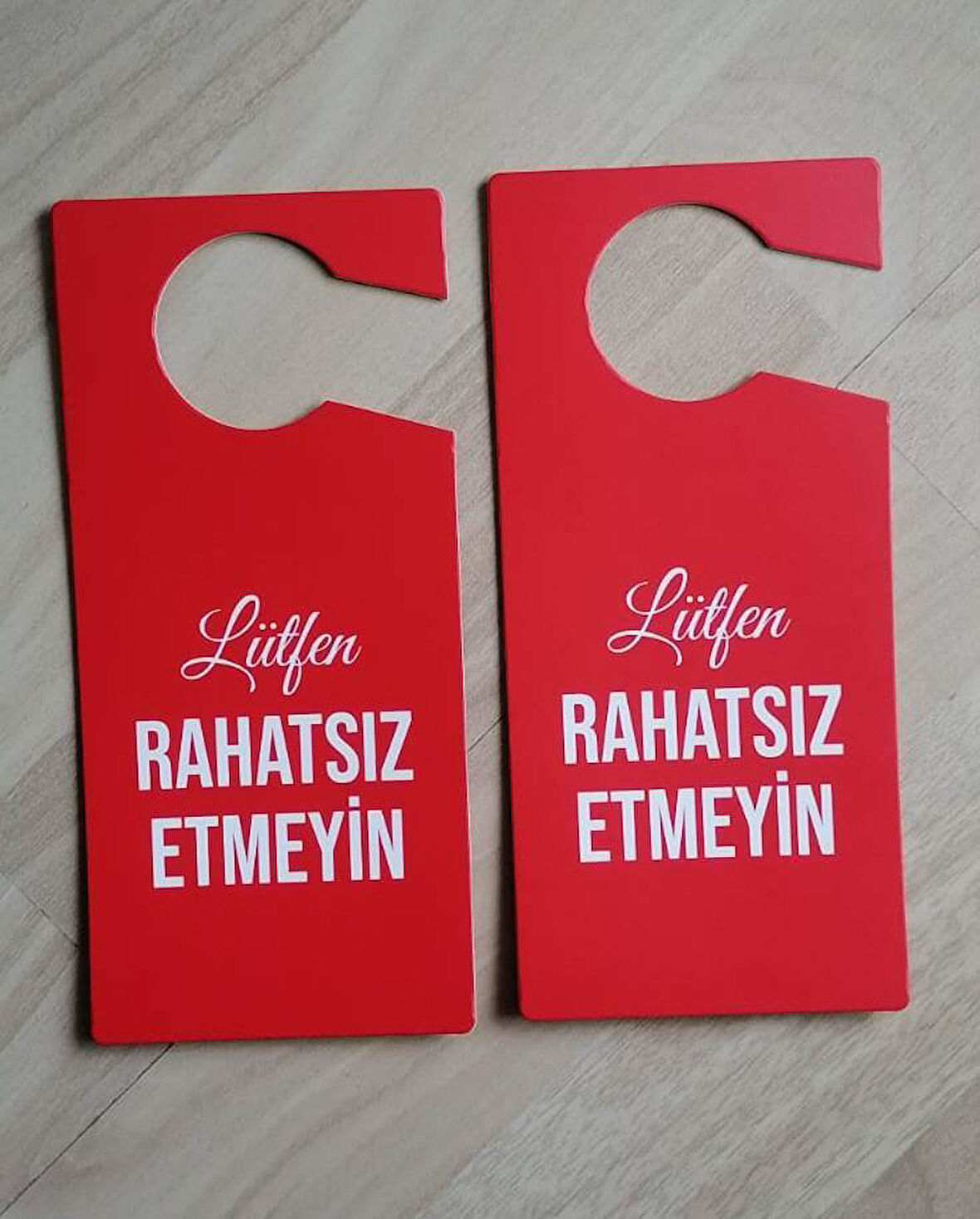 Kapı Kolu Uyarı Levha Etiket, Yazı Lütfen Rahatsız Etme Askı