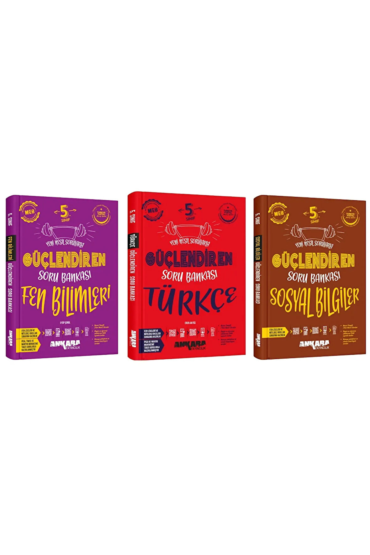 Ankara 2025 5. Sınıf Fen Bilimleri + Türkçe + Sosyal Bilgiler Güçlendiren Soru Bankası Seti 3 Kitap