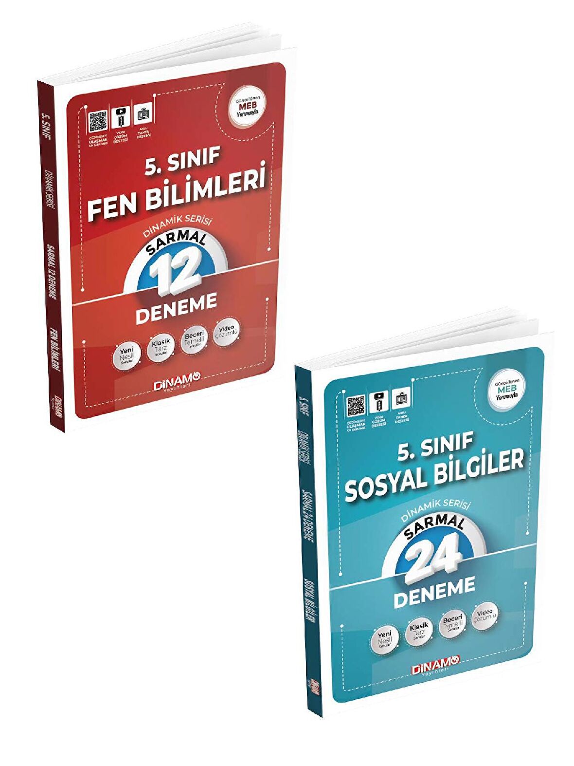 5.sınıf. fen bilimleri ve sosyal bilgiler dinamik serisi sarmal deneme seti