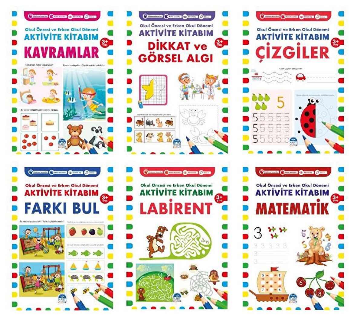 Martı Aktivite Kitaplarım Seti 6 Kitap 3+ Yaş