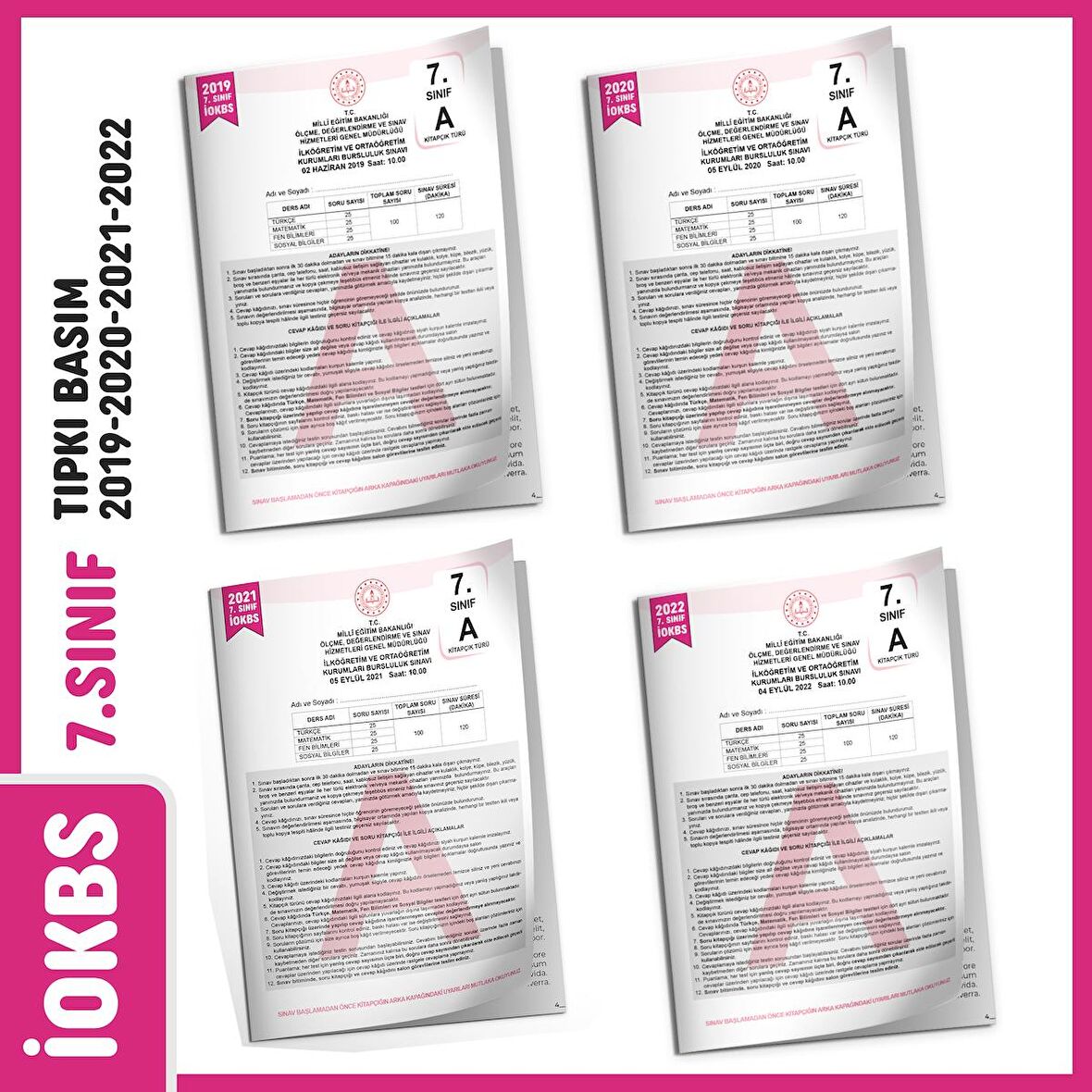 2023 7.Sınıf İOKBS BURSLULUK Çıkmış Soru Tıpkı Basım Türkiye Geneli Dijital Çözümlü Soru Kitapçığı