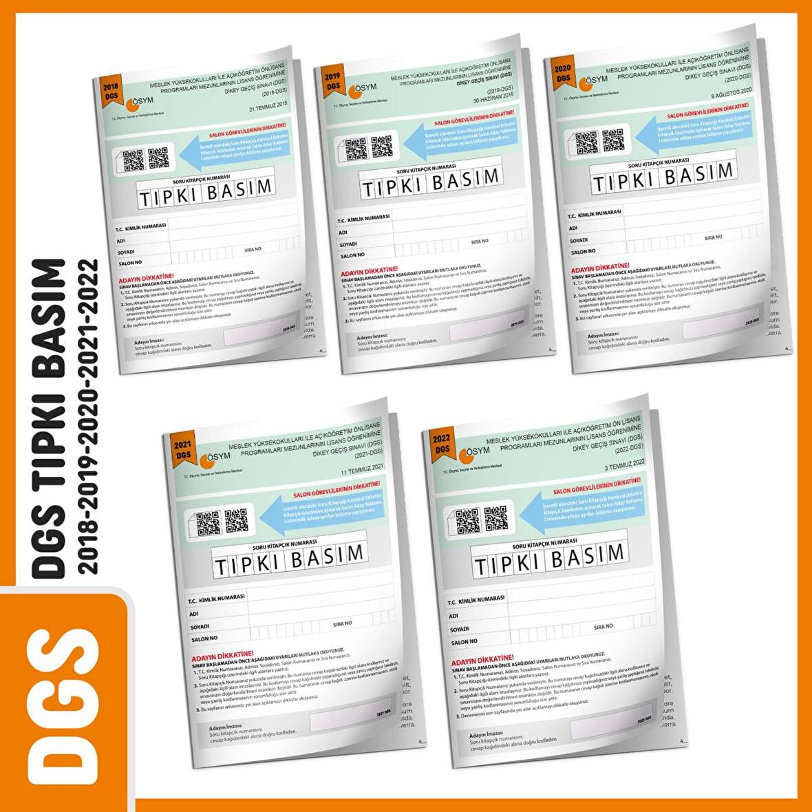 2023 DGS ÖSYM Çıkmış Soru Tıpkı Basım Türkiye Geneli 5li Dijital Çözümlü Deneme Seti