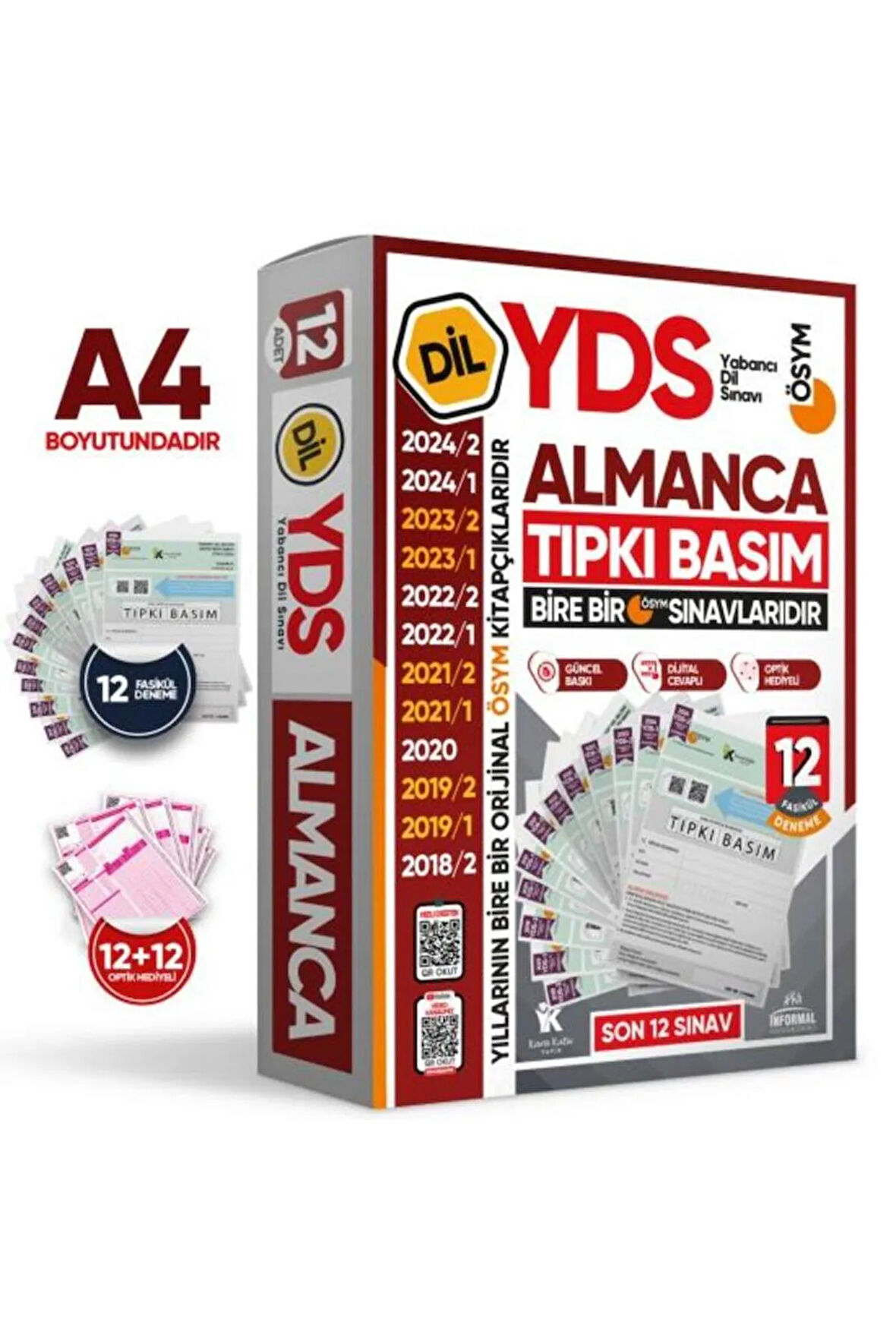 2025 YDS Almanca ÖSYM Tıpkı Basım Çıkmış Soru Deneme Paketi 12li Fasikül SETİ