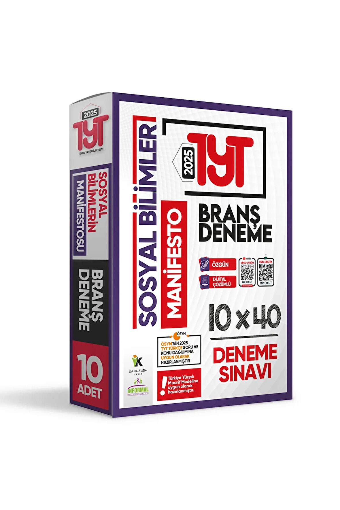2025 Yks Tyt Sosyal Bilimlerin Manifestosu 10lu Dijital Çözümlü Branş Deneme Paketi