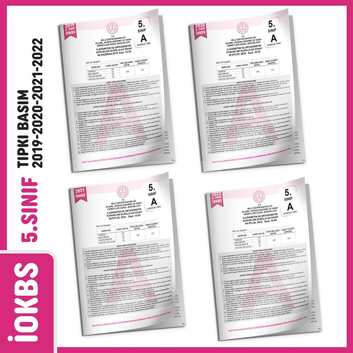 2023 5.Sınıf İOKBS BURSLULUK Çıkmış Soru Tıpkı Basım Türkiye Geneli Dijital Çözümlü DENEME PAKETİ