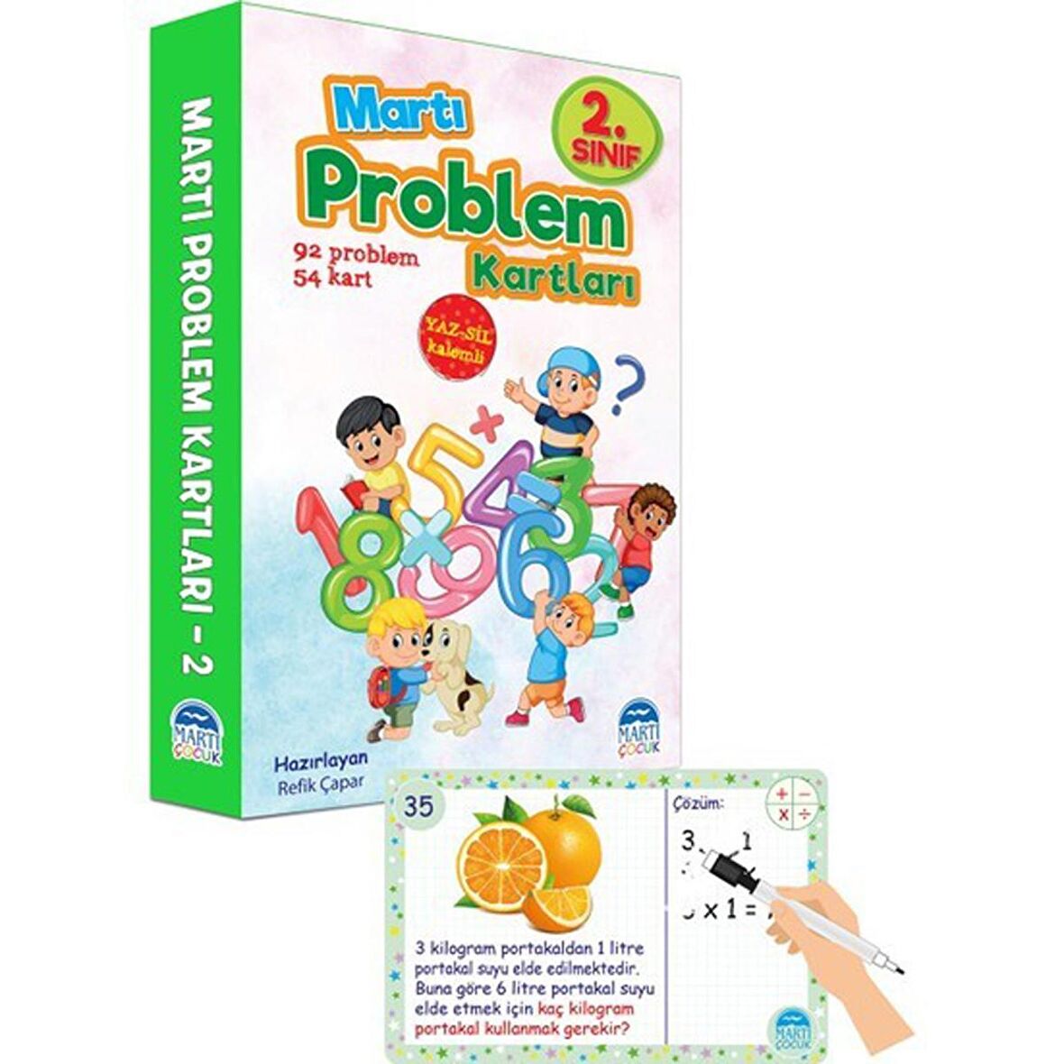 2. Sınıf Problem Kartları - Yaz Sil Kalemli