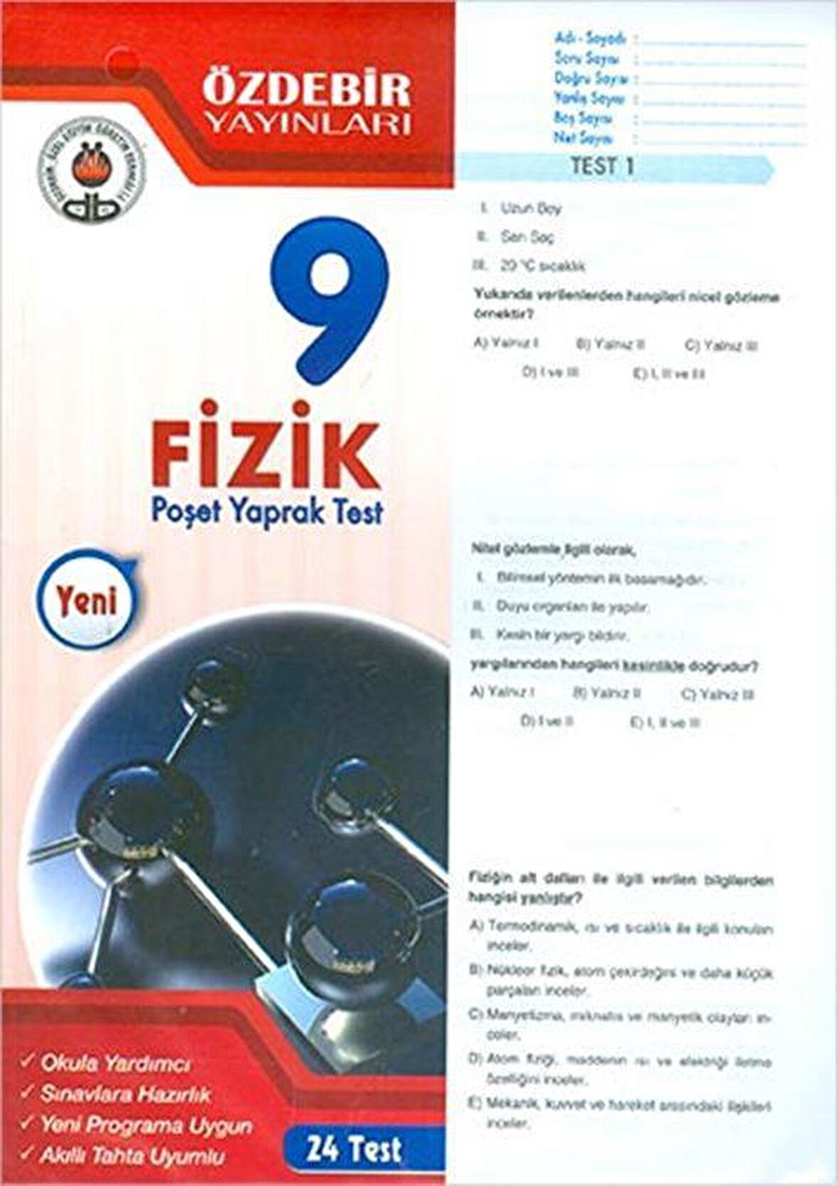 9. Sınıf Fizik Yaprak Test