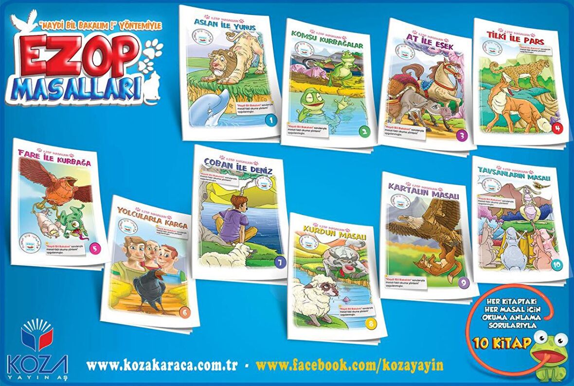 Koza 1. Sınıf Ezop Masalları (10 Kitap)