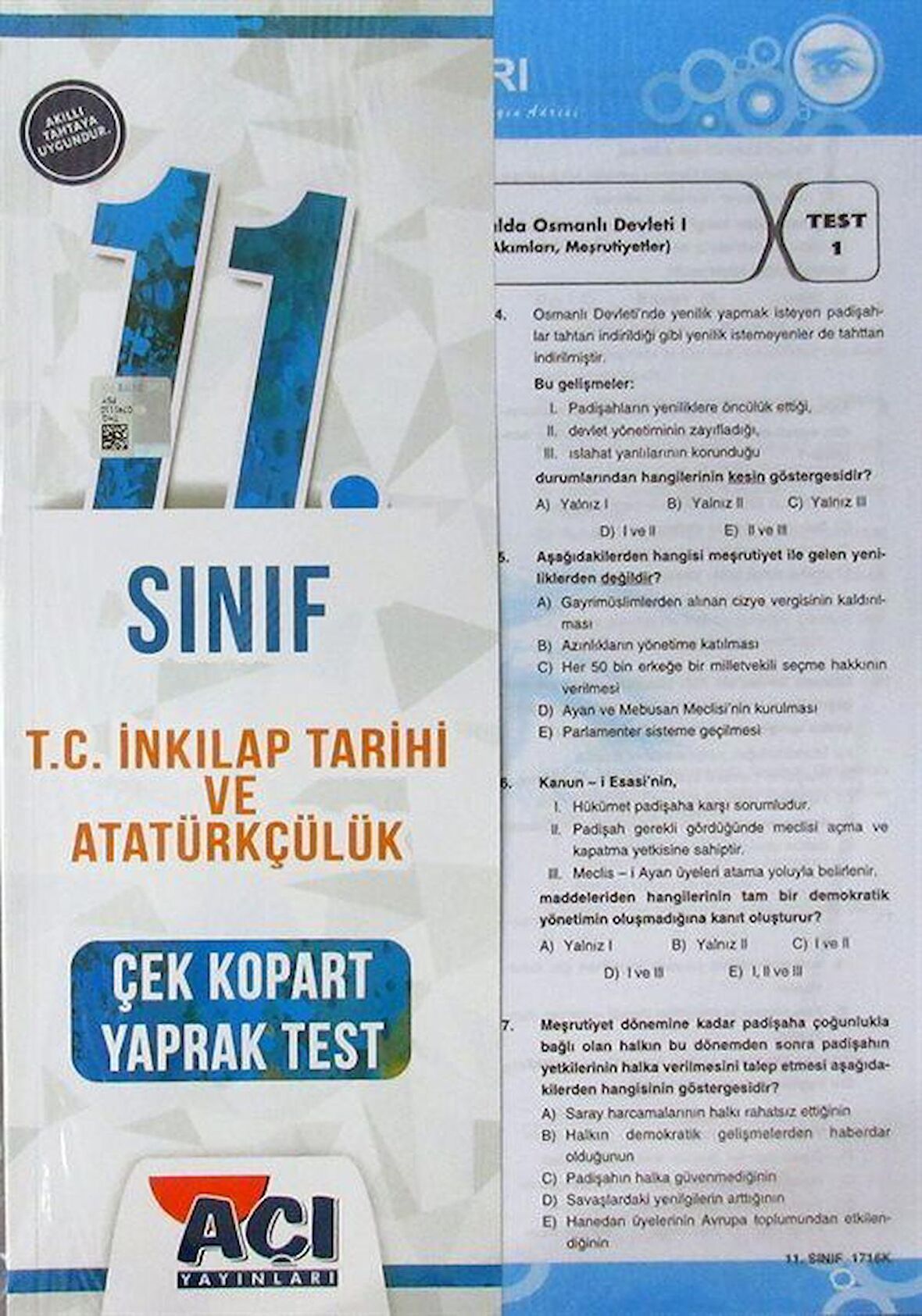 11. Sınıf T. C. İnkılap Tarihi ve Atatürkçülük Çek Kopart Yaprak Test / Kolektif