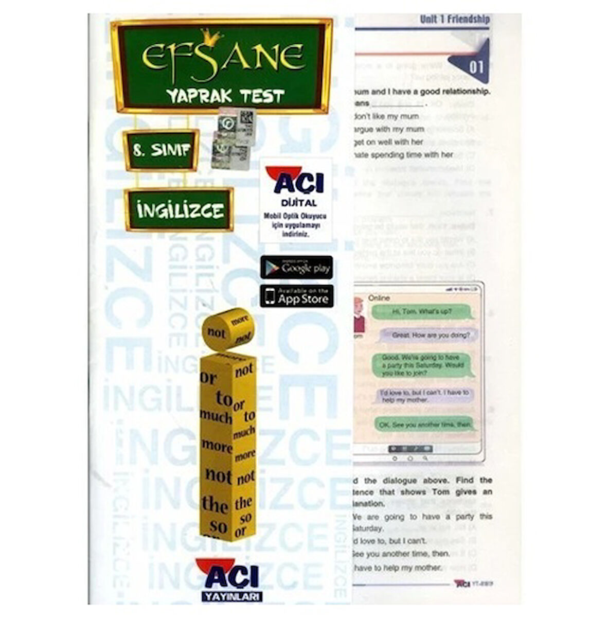 Açı 8.Sınıf İngilizce Yaprak Test