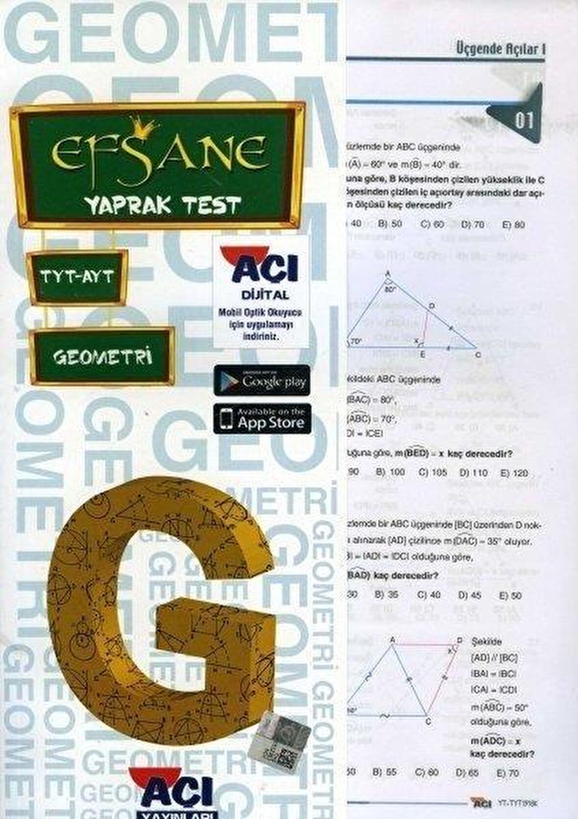 TYT AYT Geometri Efsane Çek Kopart Yaprak Test