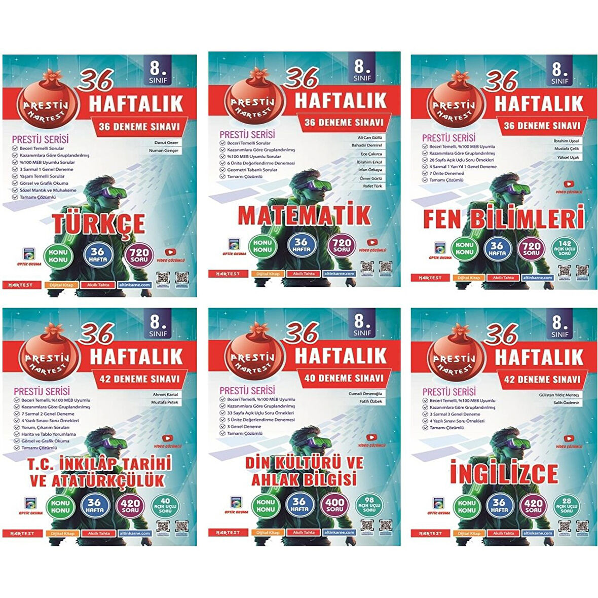 Nartest Yayınları 8. Sınıf 36 Haftalık Deneme Seti 6 Kitap