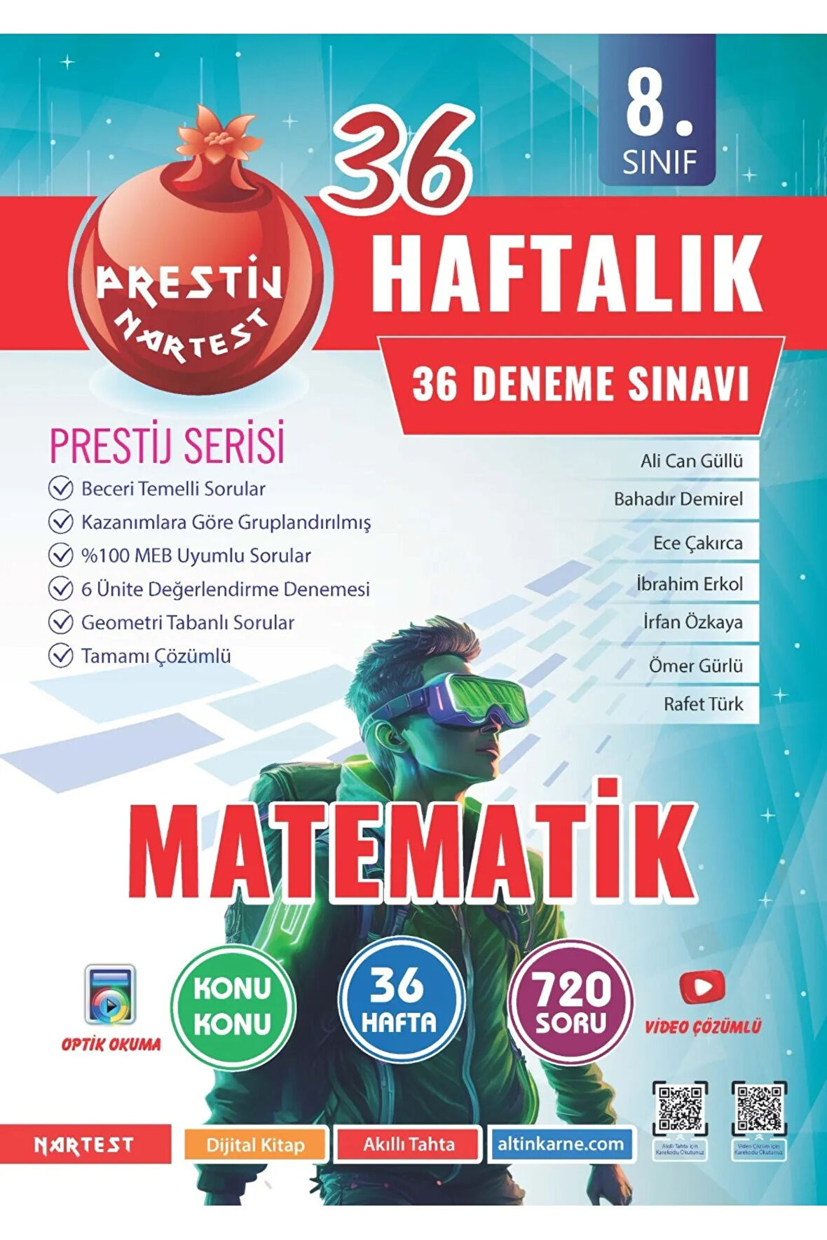 Nartest 8. Sınıf 36 Haftalık Matematik Denemeleri (Prestij Serisi)