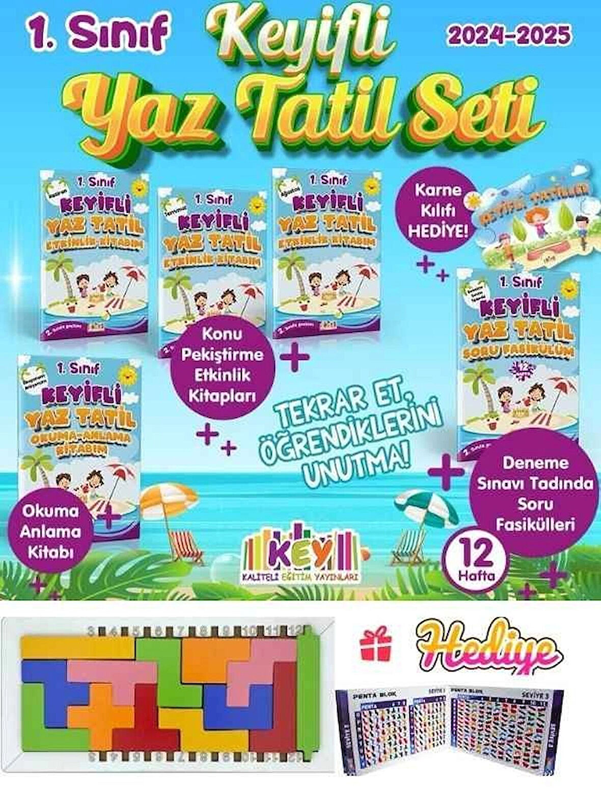 1. Sınıf – Keyifli Yaz Tatili Seti (5 Kitap) key yaz tatil 2024 2025 katamino hadiye