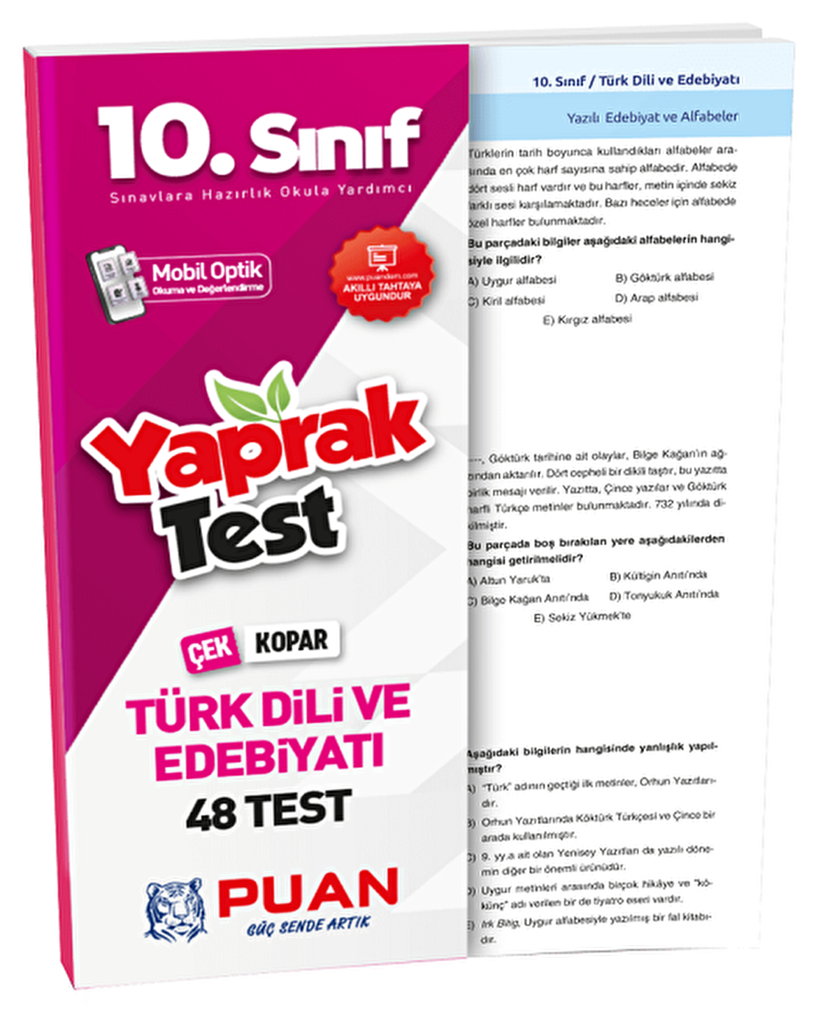 Puan Yayınları 10. Sınıf Türk Dili ve Edebiyatı Yaprak Test