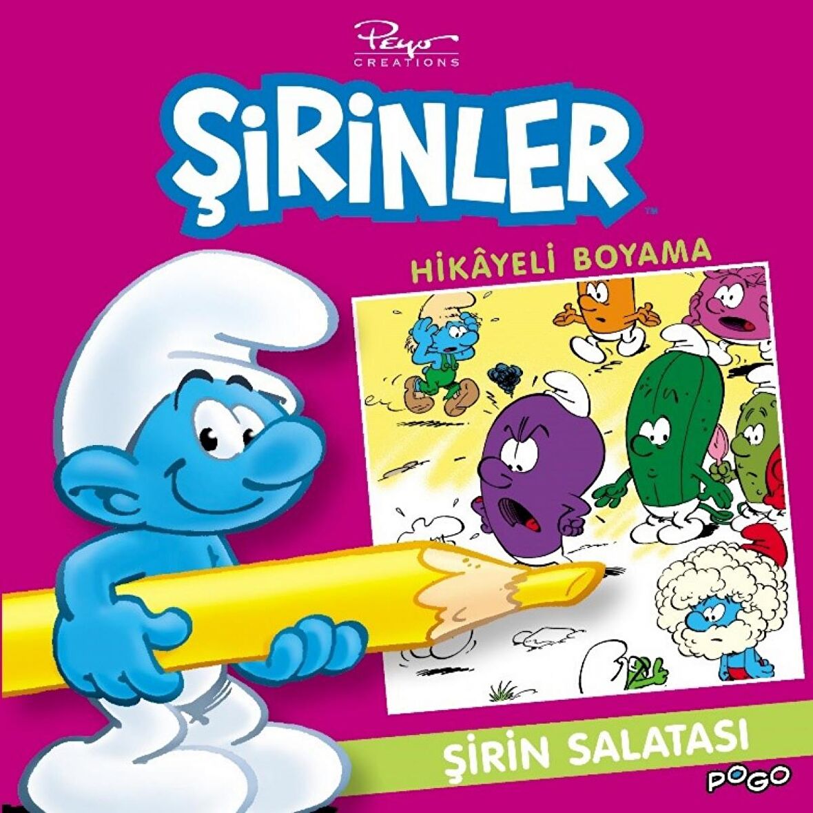 Şirin Salatası Hikayeli Boyama - Şirinler