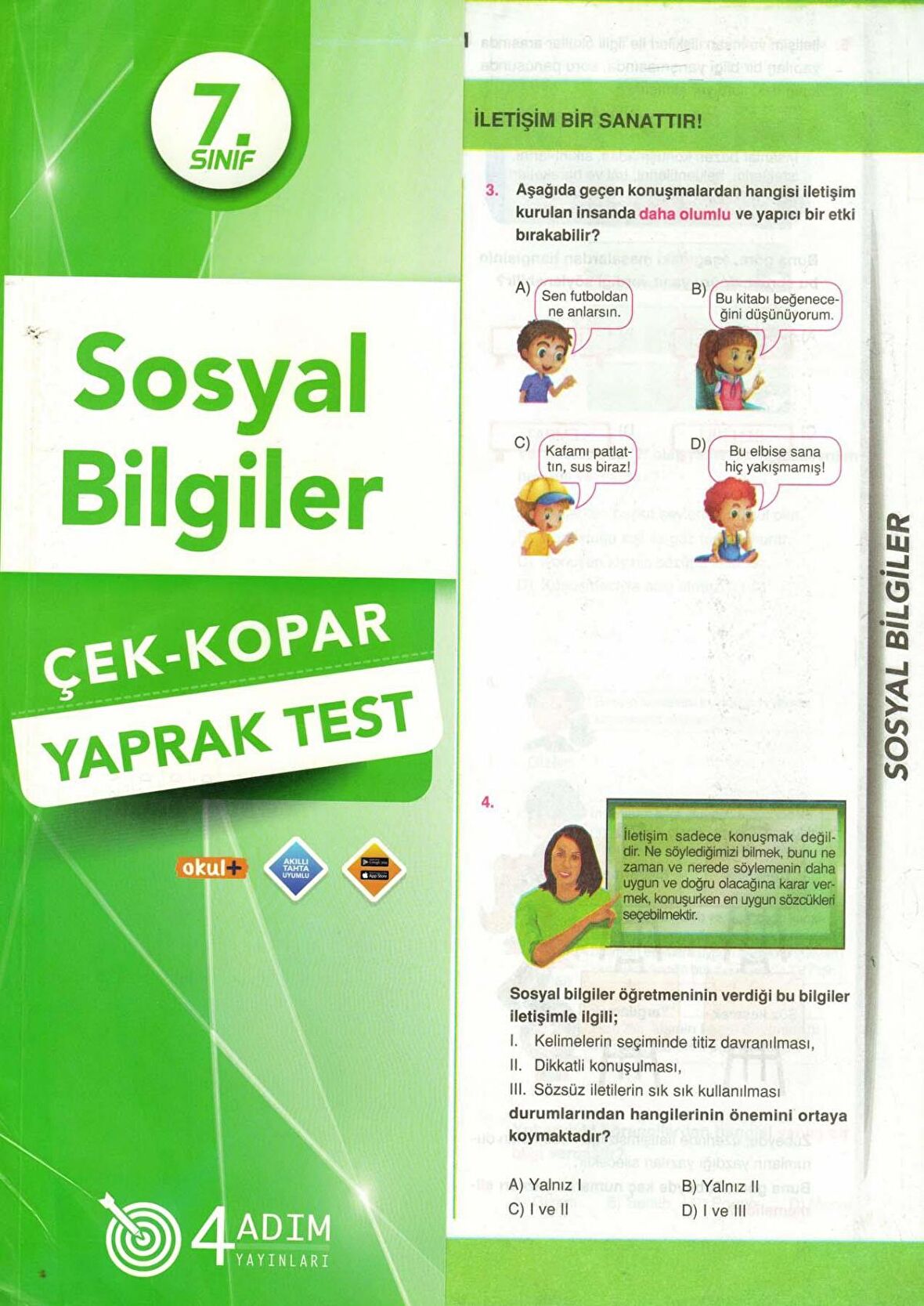 7. Sınıf Türkçe Çek Kopar Yaprak