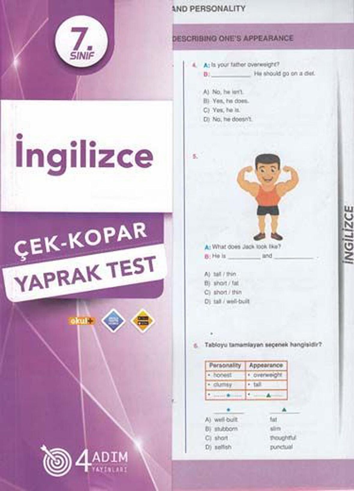 7. Sınıf İngilizce Çek Kopar Yaprak Test