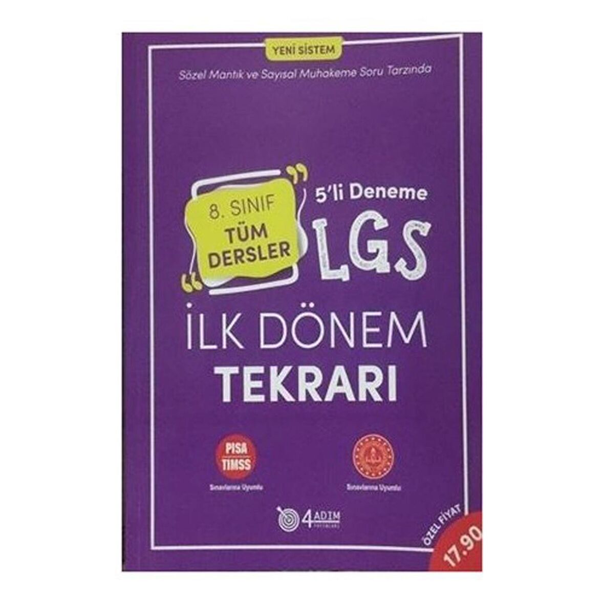 4 Adım 8.Sınıf LGS İlk Dönem Tekrarı 5li Deneme