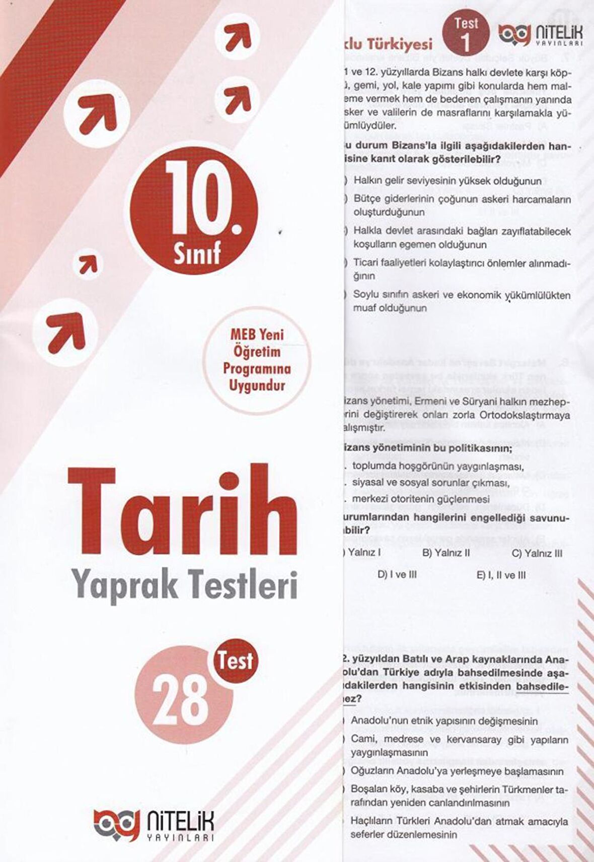 10. Sınıf Tarih Yaprak Test