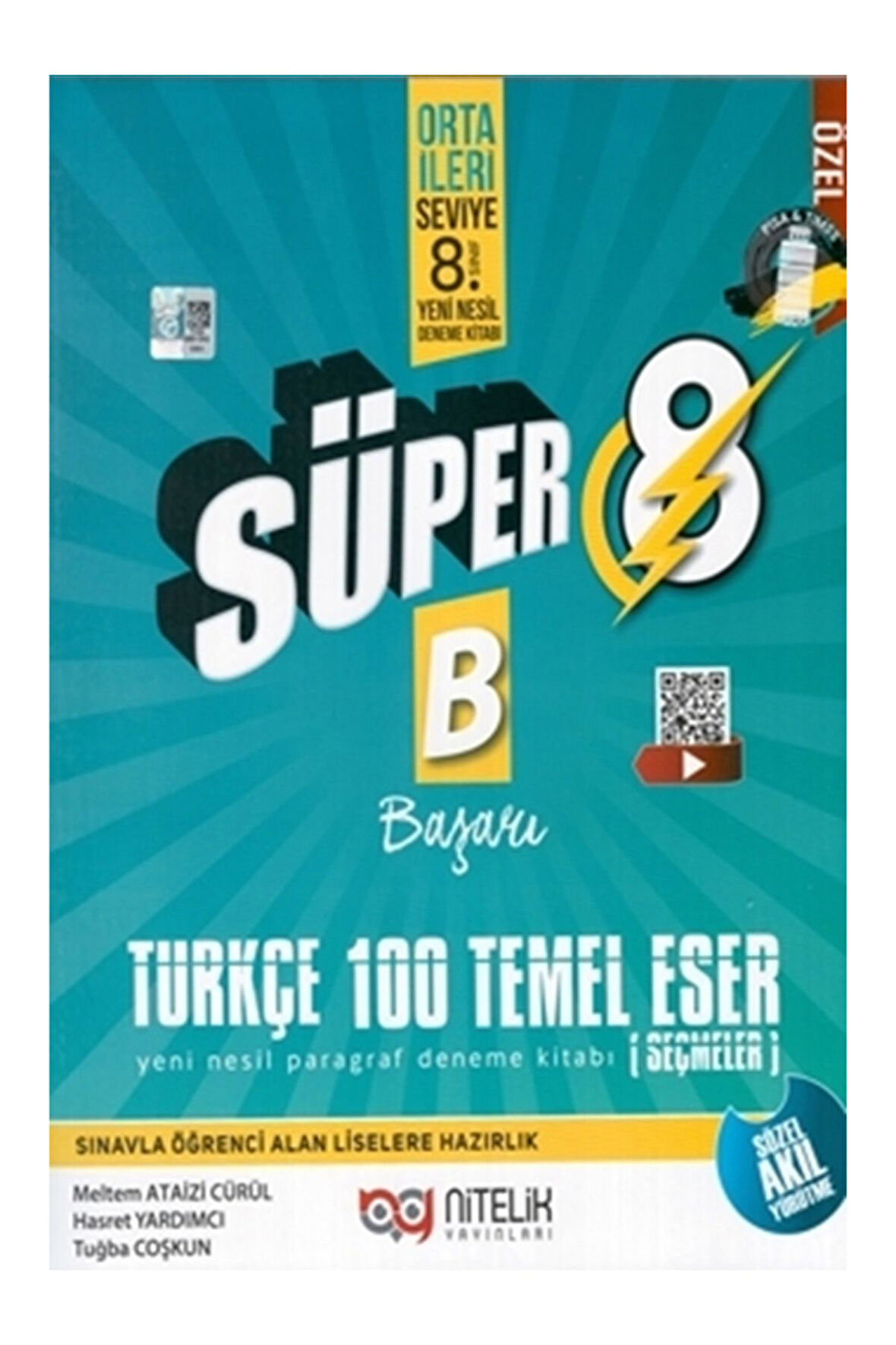 8.sınıf Yeni Nesil Süper Türkçe 100 Temel Eser Paragraf Deneme