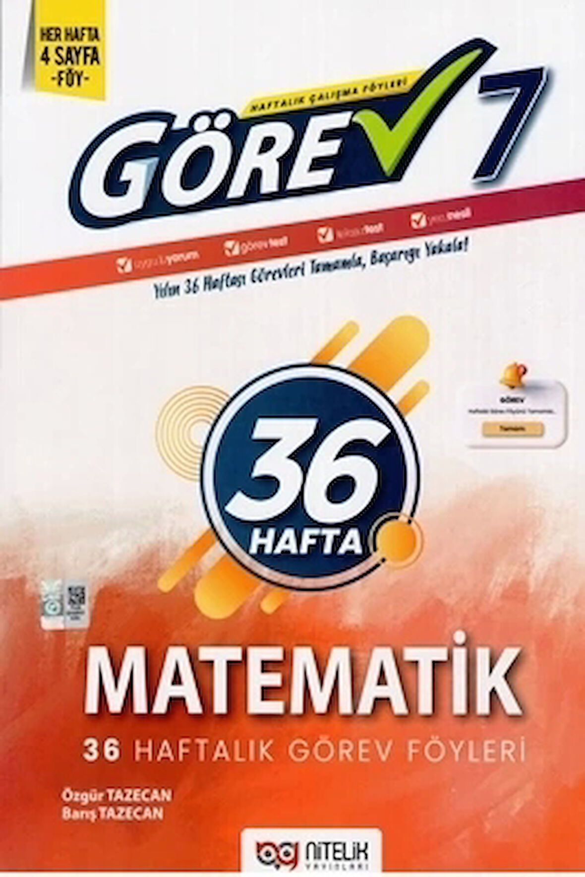 Nitelik 7. Sınıf Görev Matematik 36 Haftalık Görev Föyleri Yeni