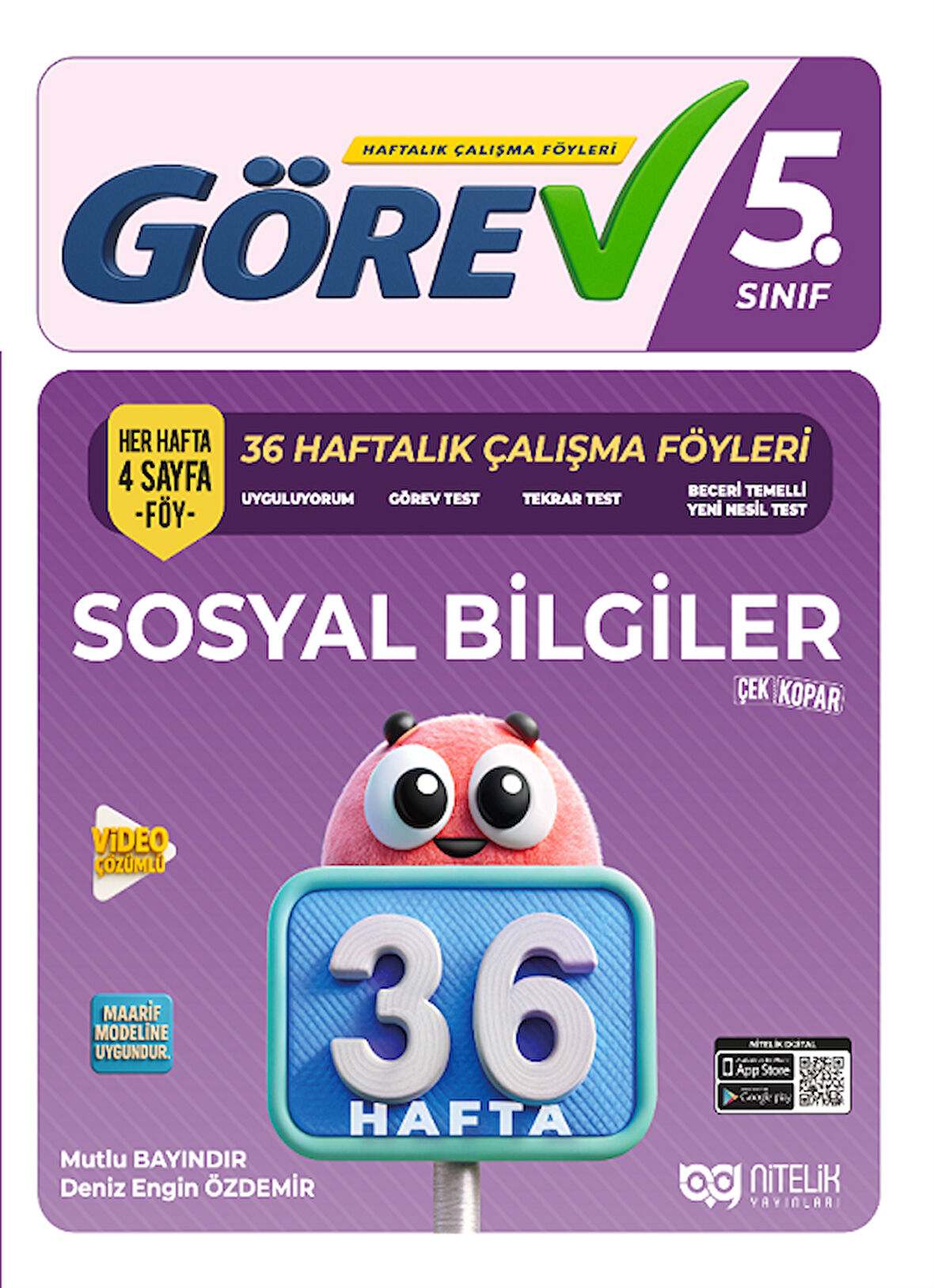 Nitelik 5. Sınıf Sosyal Bilgiler Görev 36 Haftalık Çalışma Föyleri Nitelik Yayınları