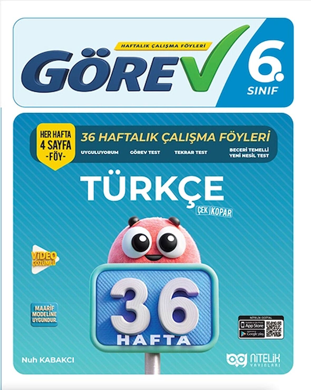 Nitelik 6.Sınıf Görev Türkçe 36 Haftalık Çalışma Föyleri