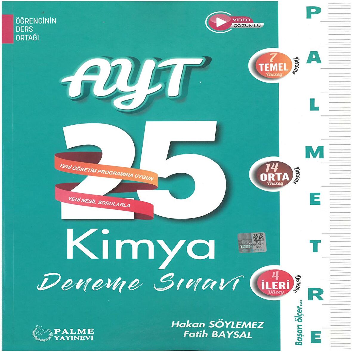 AYT Kimya Palmetre 25 Deneme Sınavı Palme Yayınevi