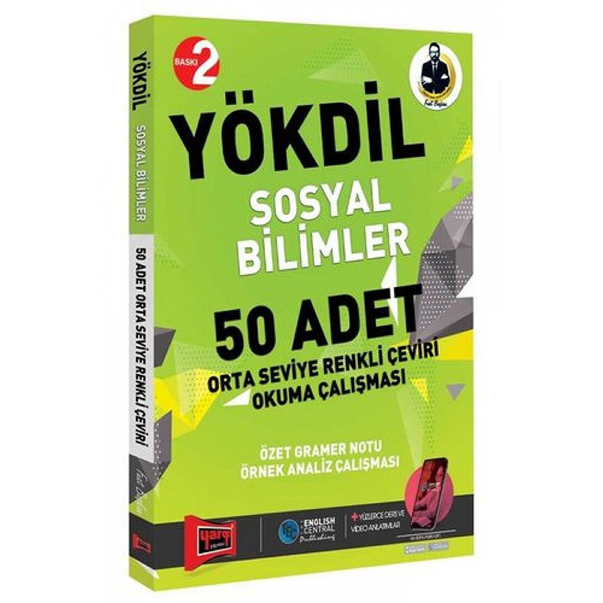 YÖKDİL Sosyal Bilimler 50 Adet Orta Seviye Renkli Çeviri Okuma Çalışması