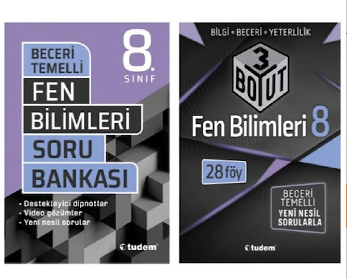 Tudem Yayınları 8.sınıf Fen Bilimleri Soru Bankası&8.sınıf Fen Bi