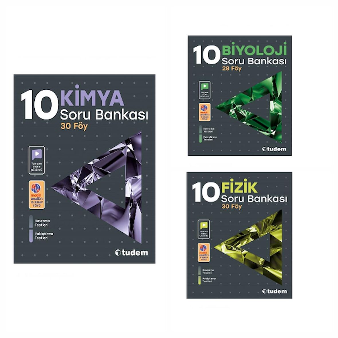 Tudem 10. Sınıf Kimya - Fizik - Biyoloji Föy Soru Bankası Set