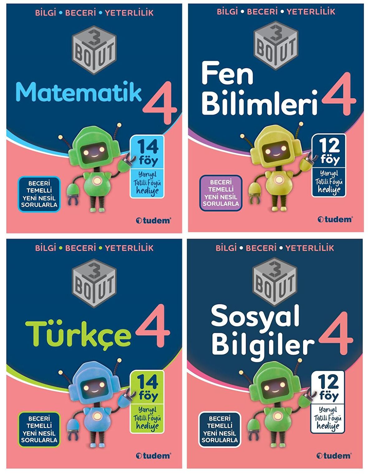 Tudem 4.Sınıf 3 Boyut 4'lü Set