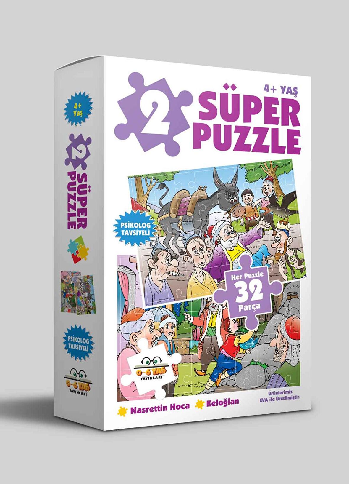 2 Süper Puzzle Nasrettin Hoca-Keloğlan 32 Parça