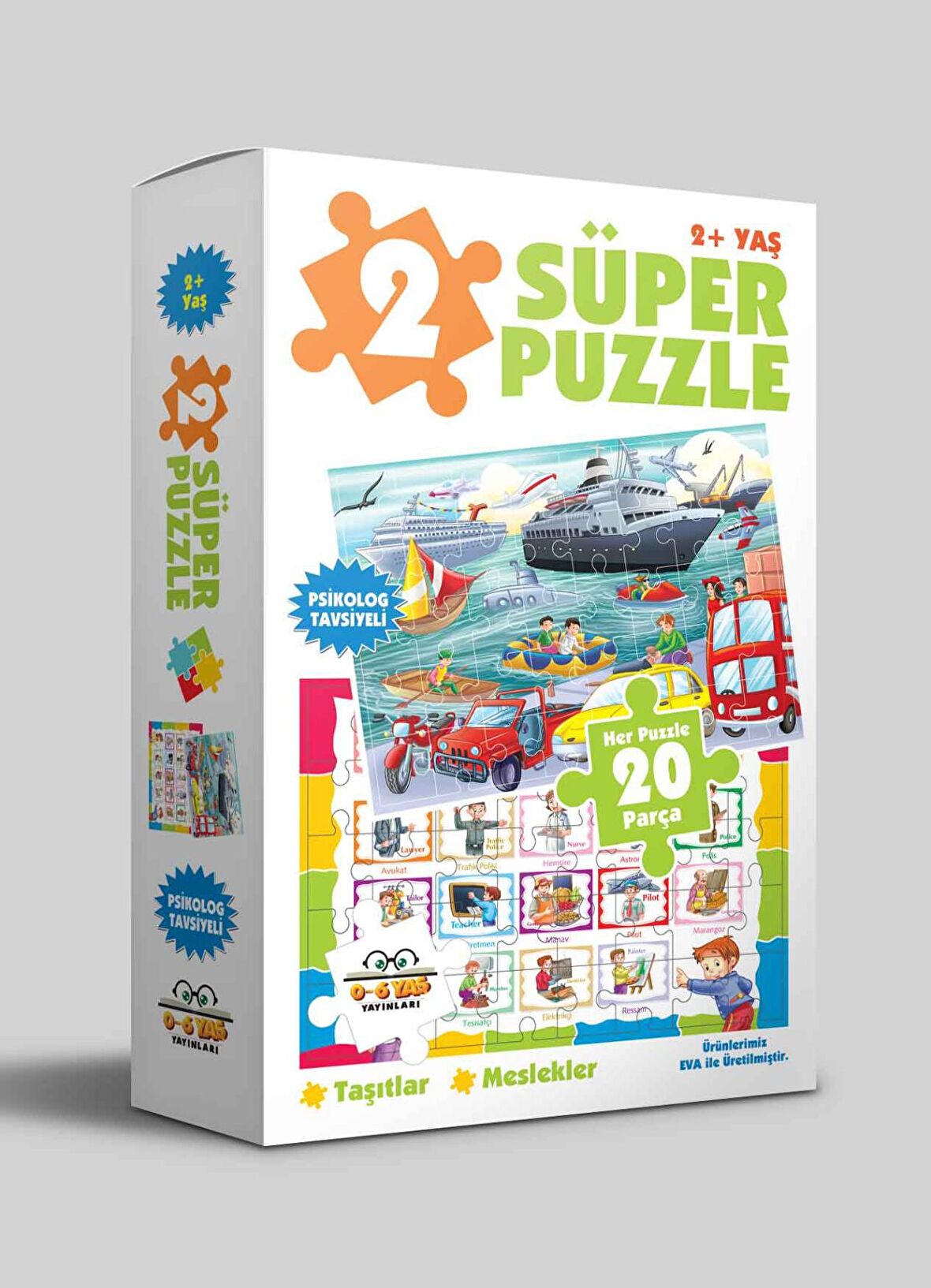 2 Süper Puzzle / Taşıtlar - Meslekler 2+ Yaş