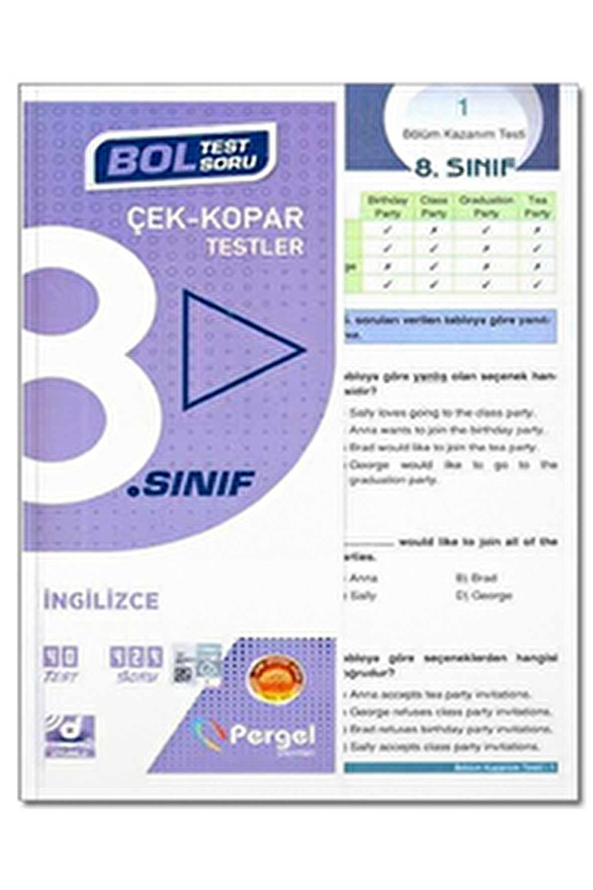 8.Sınıf 2022 İngilizce Çek Kopar Testler Pergel Yayınları