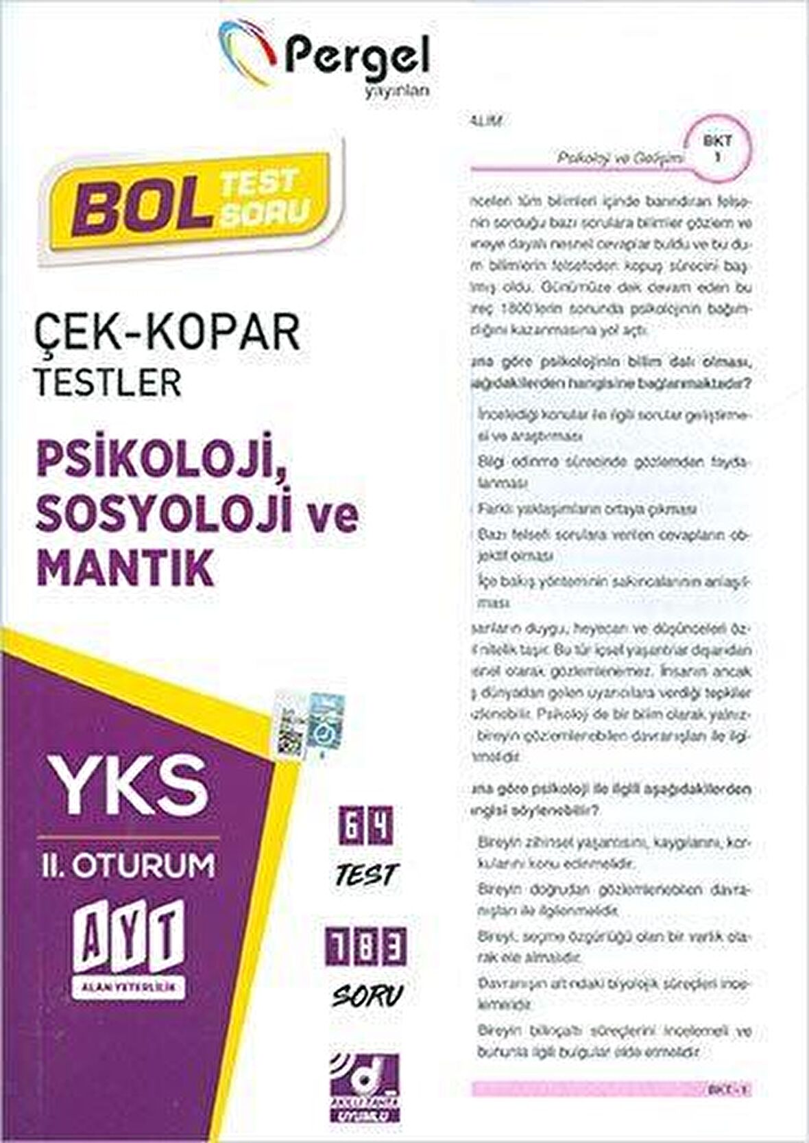 Pergel AYT Psikoloji, Sosyoloji ve Mantık Çek Kopar Testler