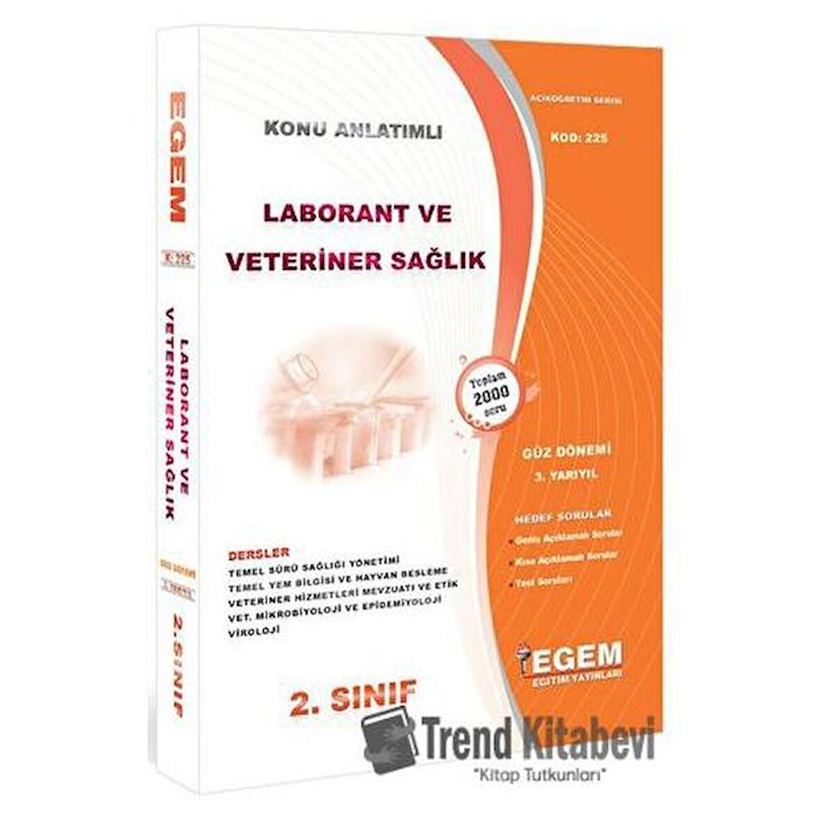 2. Sınıf 3. Yarıyıl Laborant ve Veteriner Sağlık Konu Anlatımlı Soru Bankası - Kod 225