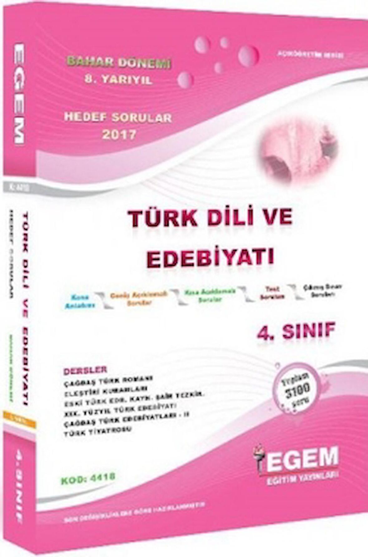 4. Sınıf Türk Dili Ve Edebiyatı Bahar Dönemi Konu Anlatımlı Soru Bankası