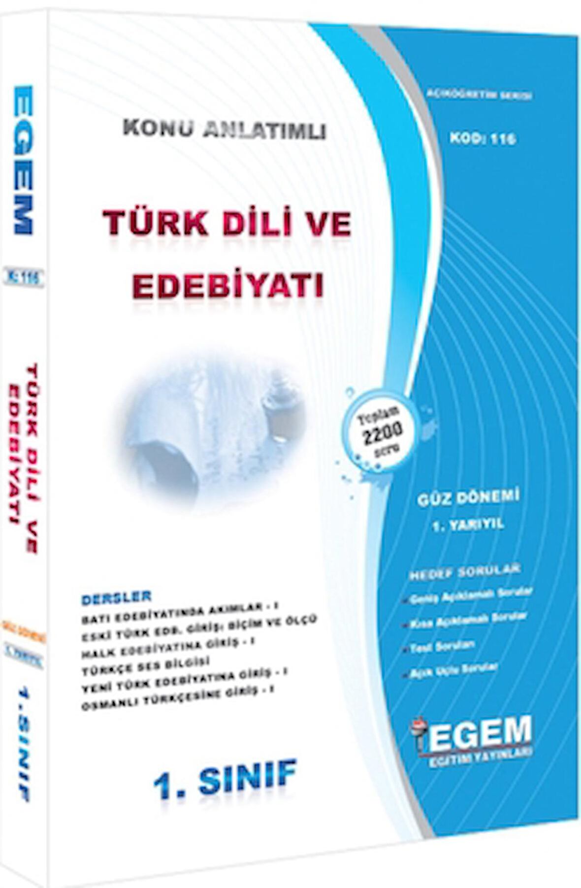 1. Sınıf Türk Dili Ve Edebiyatı Konu Anlatımlı Soru Bankası Güz Dönemi
