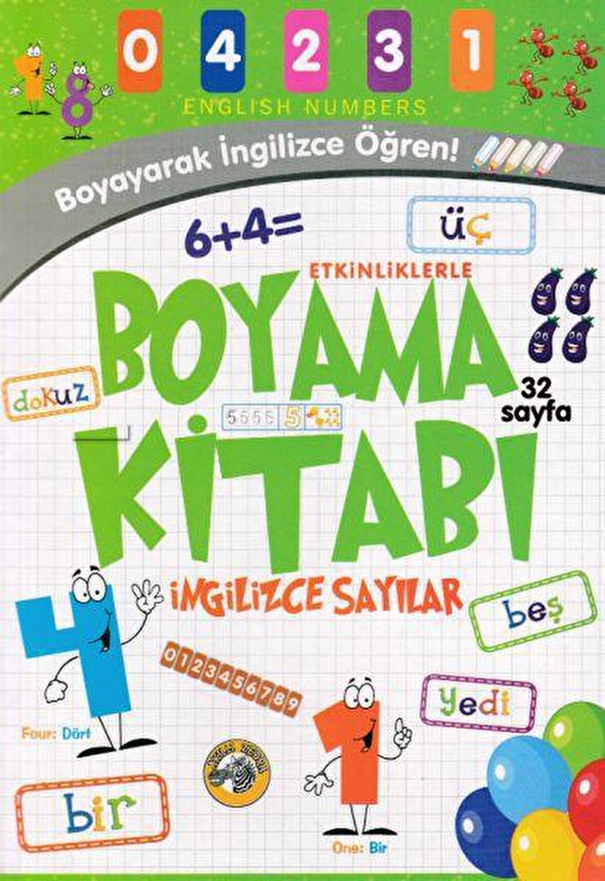 Etkinliklerle Boyama Kitabı İngilizce Sayılar