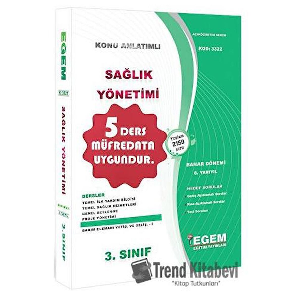 3. Sınıf 6. Yarıyıl Konu Anlatımlı Sağlık Yönetimi - Kod 3322