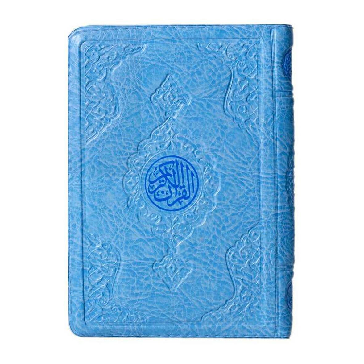 Büyük Cep Boy Kur'an-ı Kerim (Mavi Renk, Kılıflı, Mühürlü)