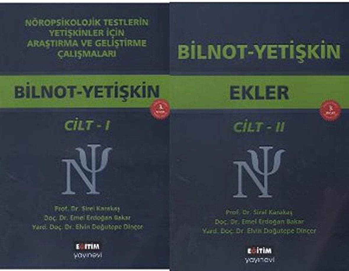 Bilnot-Yetişkin (2 Kitap)  Nöropsikolojik Testlerin Yetişkinler İçin Araştırma ve Geliştirme Çal