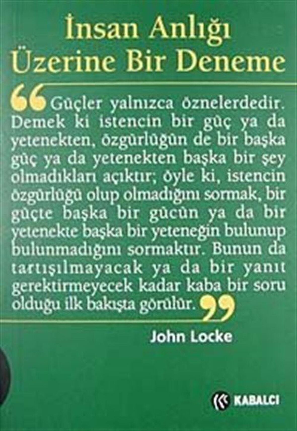 İnsan Anlığı Üzerine Bir Deneme / John Locke