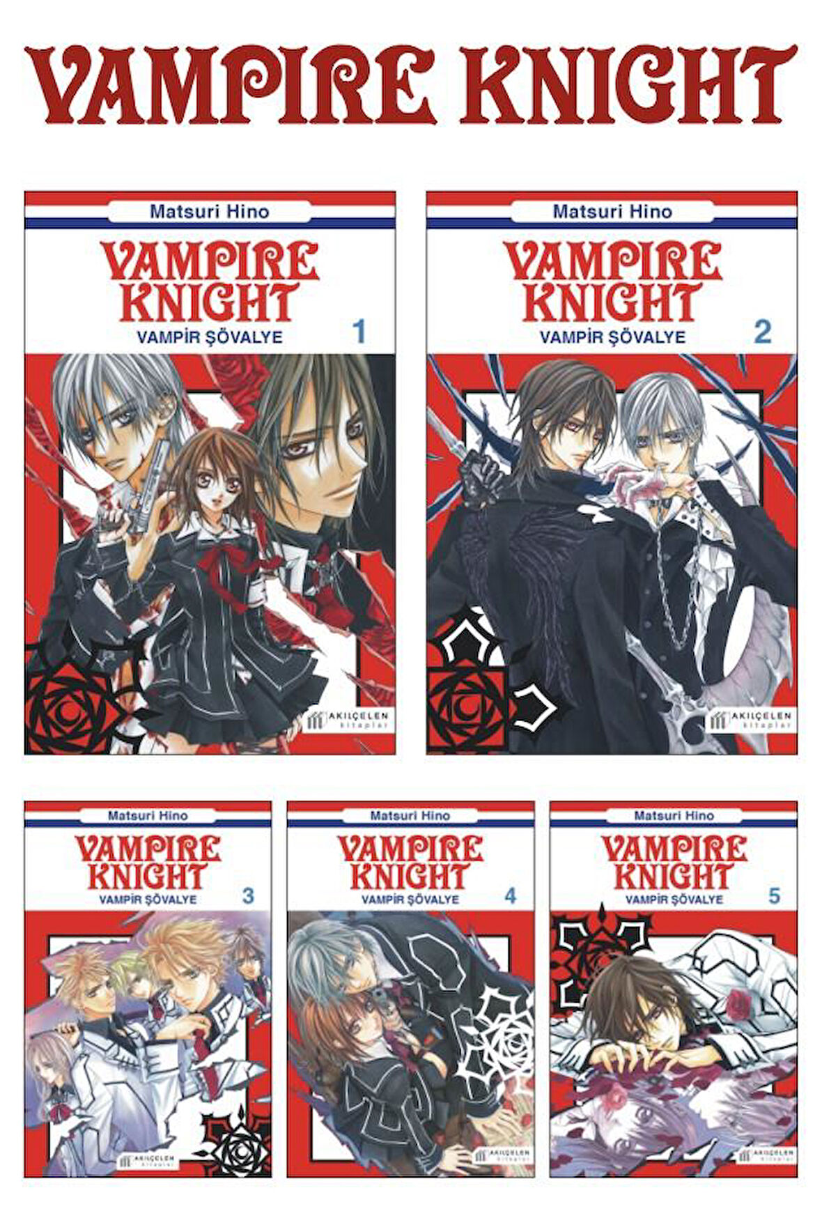 Vampire Knight - Vampir Şövalye 1-2-3-4-5 Manga Seti - Matsuri Hino