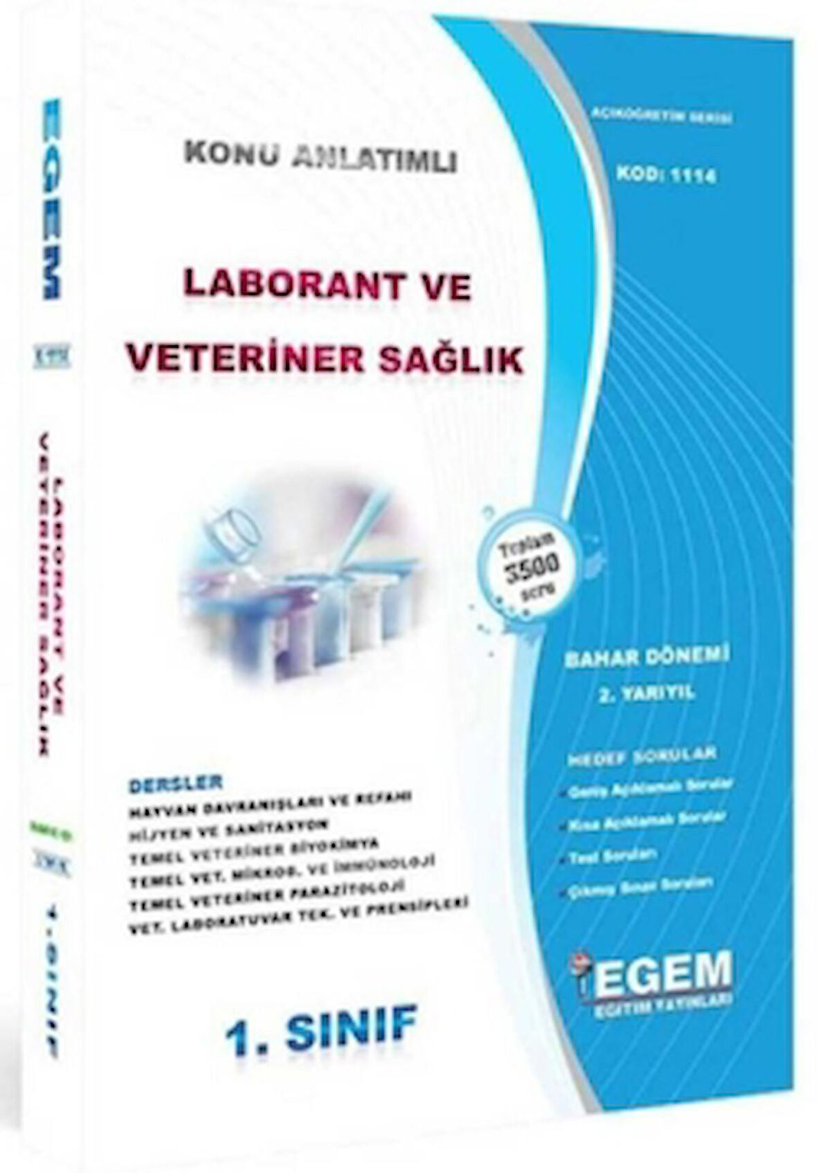 1. Sınıf Laborant ve Veteriner Sağlık 2. Yarıyıl Bahar Dönemi Konu Anlatımlı Soru Bankası - 1114