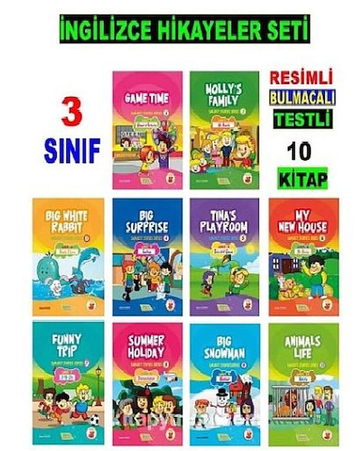 3. Sınıf İngilizce Hikayeler Seti 10 Kitap Akılyolu Yayıncılık